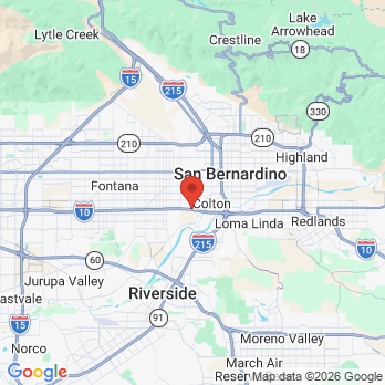Map to Colton family dental office in Colton, CA