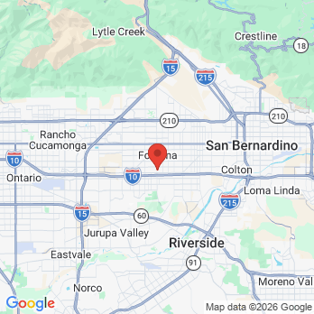 Map to San Bernardino Dental  office in Fontana, CA