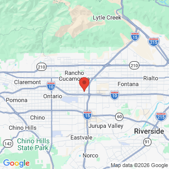 Map to ASSURE DENTAL ONTARIO office in Ontario, CA