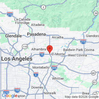 Map to Glenrose Dental office in Rosemead, CA