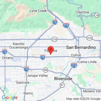 Map to Gurz Family Dental office in Fontana, CA