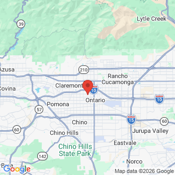Map to Ontario Dental Center office in Ontario, CA