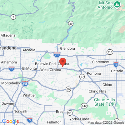 Map to Wong Dental Corporation office in Covina, CA