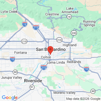 Map to Vargas Luis DDS office in San Bernardino, CA