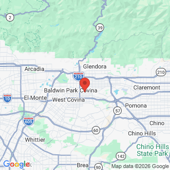 Map to Mark Gadberry, DDS Inc office in Covina, CA