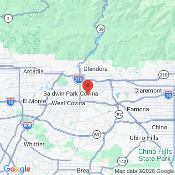 Map to Covina Periodontics office in Covina, CA