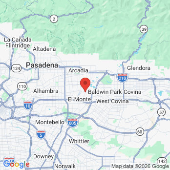 Map to Mountain View Dental Group office in El monte, CA