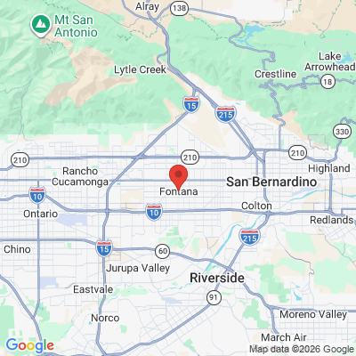 Map to  office in Fontana, CA