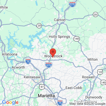 Map to Woodstock Dental Care office in Woodstock, GA