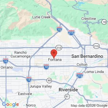Map to Juniper Family Dental Practice office in Fontana, CA