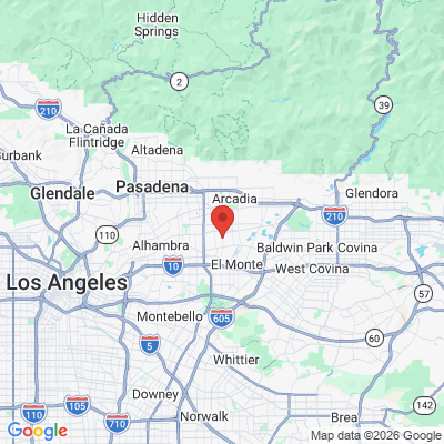 Map to William Lin DDS office in Temple City, CA