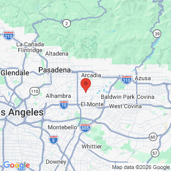 Map to William Lin DDS office in Temple City, CA