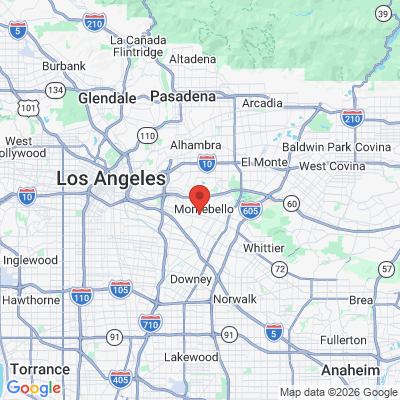 Map to Whittier Palm Dental office in Montebello, CA