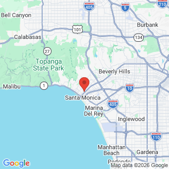 Map to The Dentist Lounge office in Santa Monica, CA