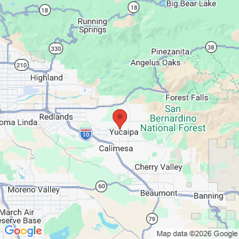 Map to PoshPearl Family Dental Studio office in Yucaipa, CA
