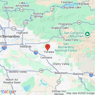 Map to PoshPearl Family Dental Studio office in Yucaipa, CA