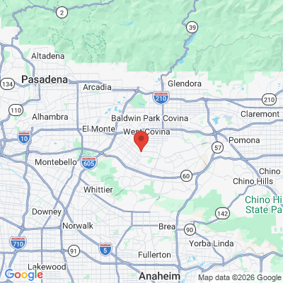 Map to La Puente Advanced Dentistry office in La Puente, CA