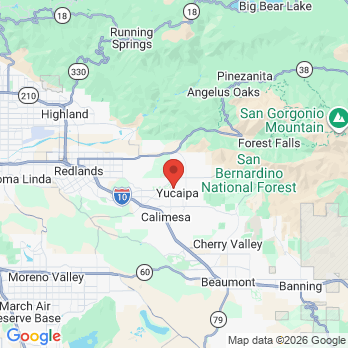 Map to Yacoub Hilda M DDS office in Yucaipa, CA