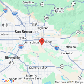 Map to Elite Dental Associates office in Redlands, CA