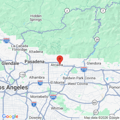 Map to Fifth Avenue Dental Care office in Arcadia, CA
