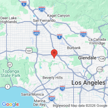 Map to Studio City Dental Arts office in Studio City, CA