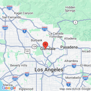Map to Fresh Coast Family Dental office in Glendale, CA