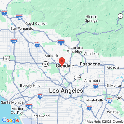 Map to Fresh Coast Family Dental office in Glendale, CA