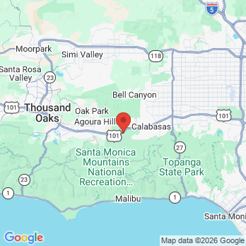Map to Mountain View Dentistry office in Calabasas, CA