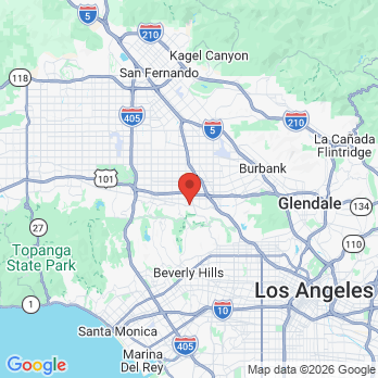 Map to Dental Design Studio City office in Los Angeles, CA
