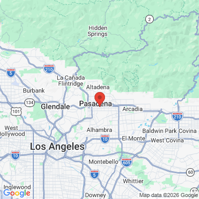 Map to Green Street Dental office in Pasadena, CA