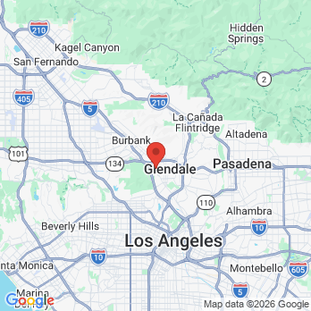 Map to Albarian Alex Ara DDS office in Glendale, CA