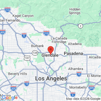 Map to Broadway Dental office in Glendale, CA