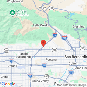 Map to Dr Vora's Gateway dental office office in Fontana, CA