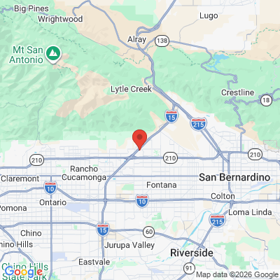 Map to Dr Vora's Gateway dental office office in Fontana, CA