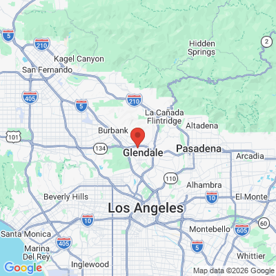 Map to Gevik Marcarian, DDS office in Glendale, CA