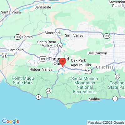Map to Blake M. Mueller, DDS, PC office in Westlake Village, CA