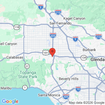 Map to Encino Aesthetic Dental Group office in Encino, CA
