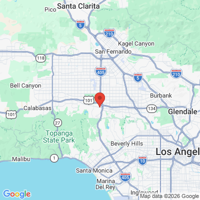 Map to Encino Aesthetic Dental Group office in Encino, CA