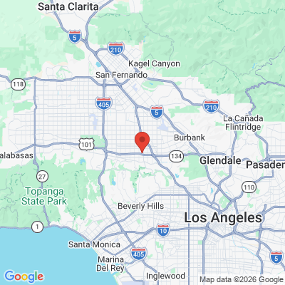 Map to Darien Ephram, DDS office in Valley Village, CA