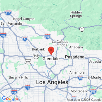 Map to North Brand Dental office in Glendale, CA