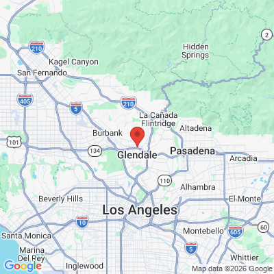 Map to Lucio H Kim DDS office in Glendale, CA