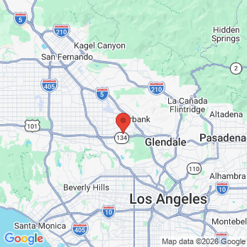 Map to Buena Vista Orthodontics office in Burbank, CA