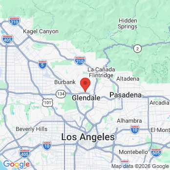 Map to Boghossian Dental office in Glendale, CA
