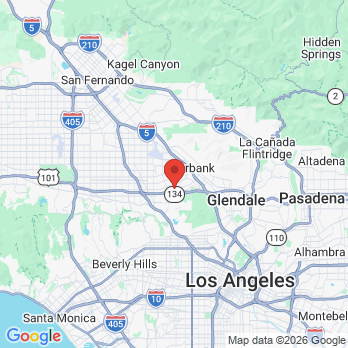 Map to Media Center Dental office in Burbank, CA