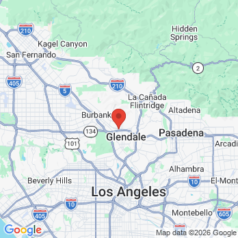 Map to Starland Dentistry office in Glendale, CA