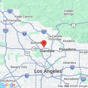 Map to Pacific Dental Care Inc office in Glendale, CA