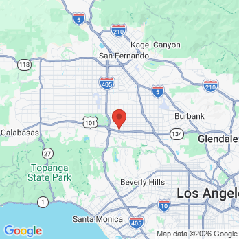 Map to Gus Huerta DDS office in Sherman Oaks, CA