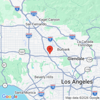 Map to Caring Bear Dental office in North Hollywood, CA