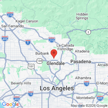 Map to Jacklyn Azarian  DDS INC office in Glendale, CA
