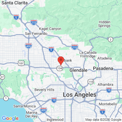 Map to Olive Family Dentistry office in Burbank, CA